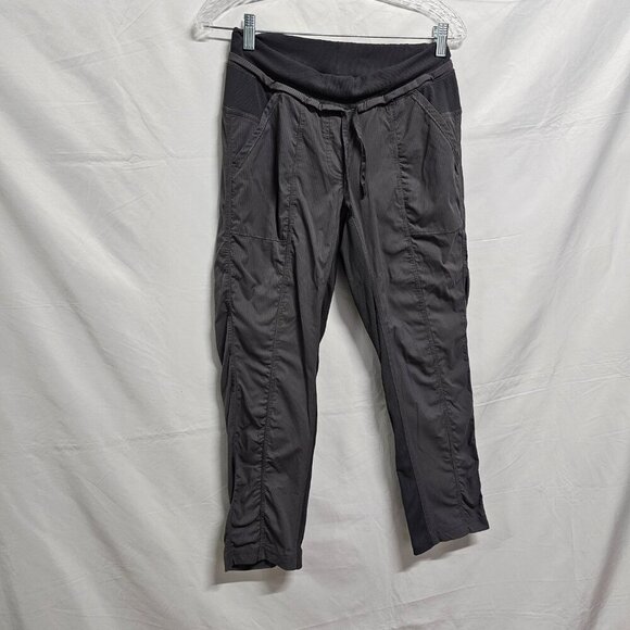 Lululemon Athletica Women Crop Pants Size 8 Gray Drawstring Waist - Picture 3 of 14